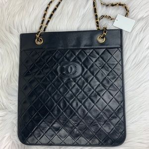 Chanel vintage black envelope shoulder bag